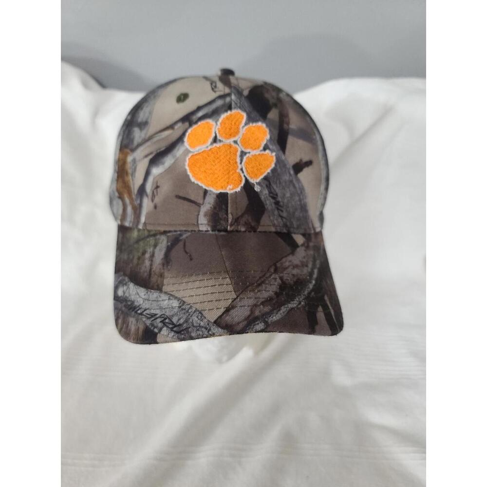True Timber Clemson University Tigers Camoflauge Baseball Cap Hat Hook&Loop EUC